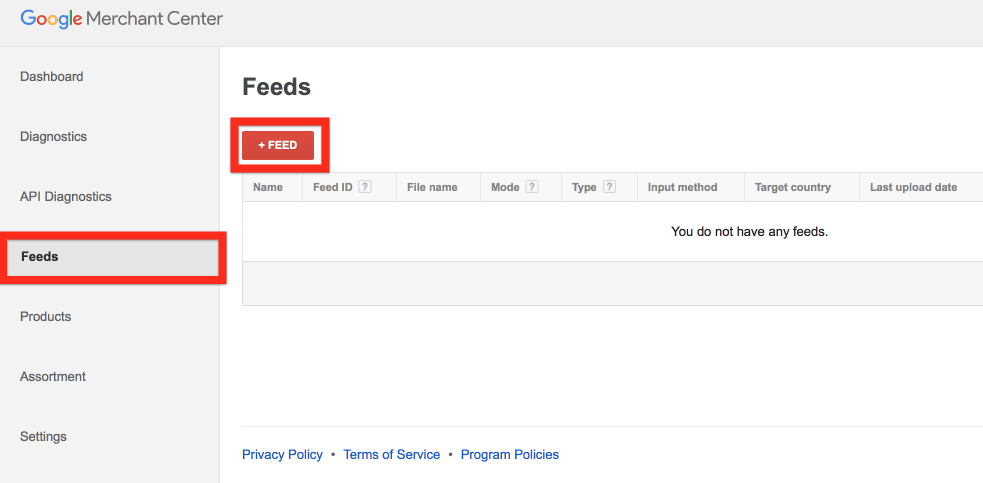 create google shopping feed