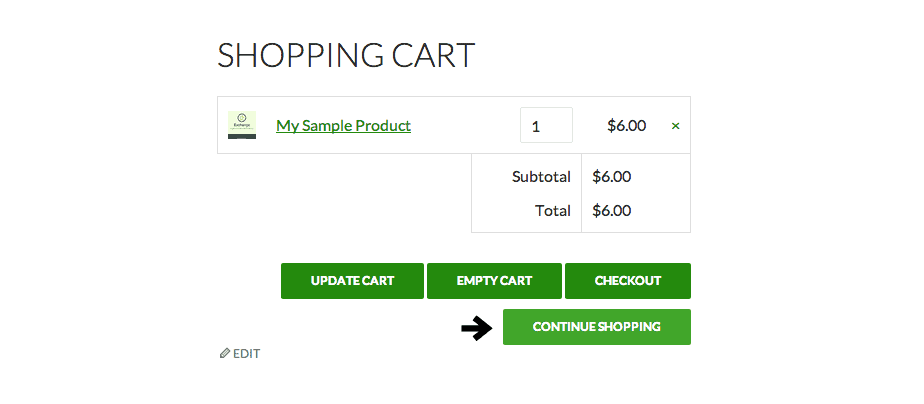 Add a Continue Shopping Button