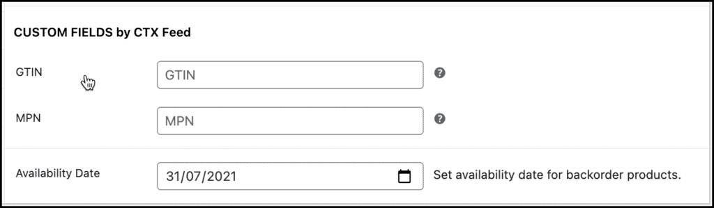 CTX Feed - Add GTIN MPN