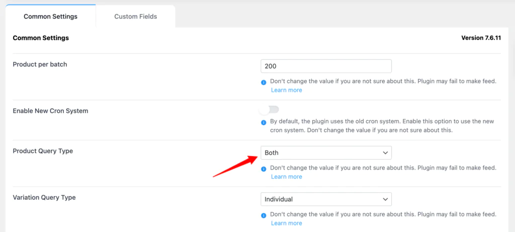 2: Find "Product Query Type" and set it to "Both"