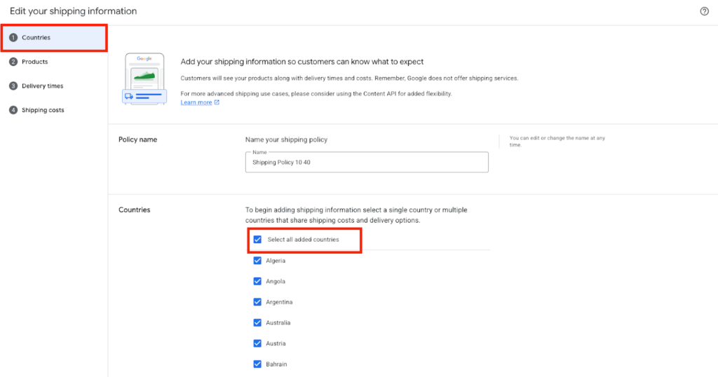 Create a New Shipping Service