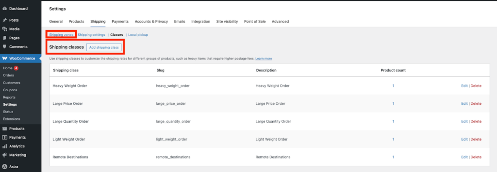 Set Up Shipping Zones