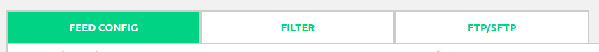 Three different tabs to configure your product feed.