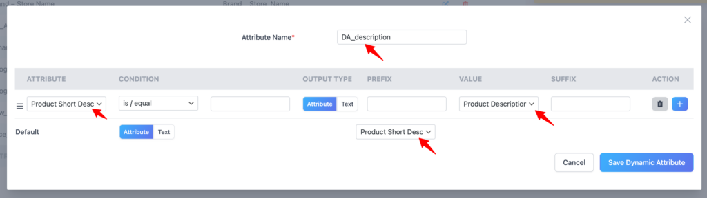 Create a new Dynamic Attribute for if description missing