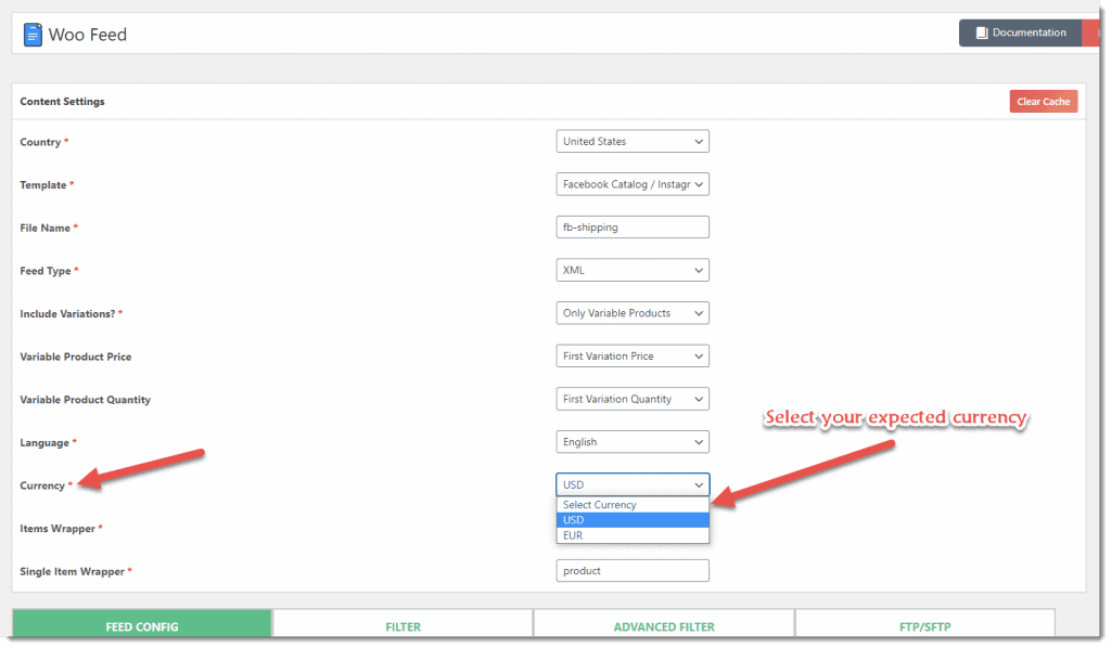 how to make multi-currency product feed using ctx feed