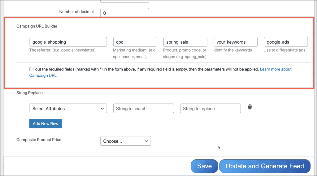 How to add UTM parameter with product URL