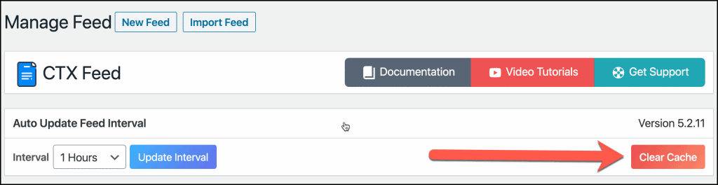 CTX Feed: update interval and clear cache settings