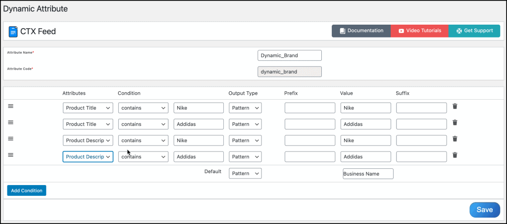 Dynamically set the product brand by using CTX Feed