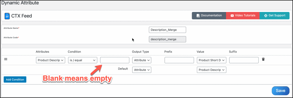 Conditionally merge multiple attributes with CTX feed