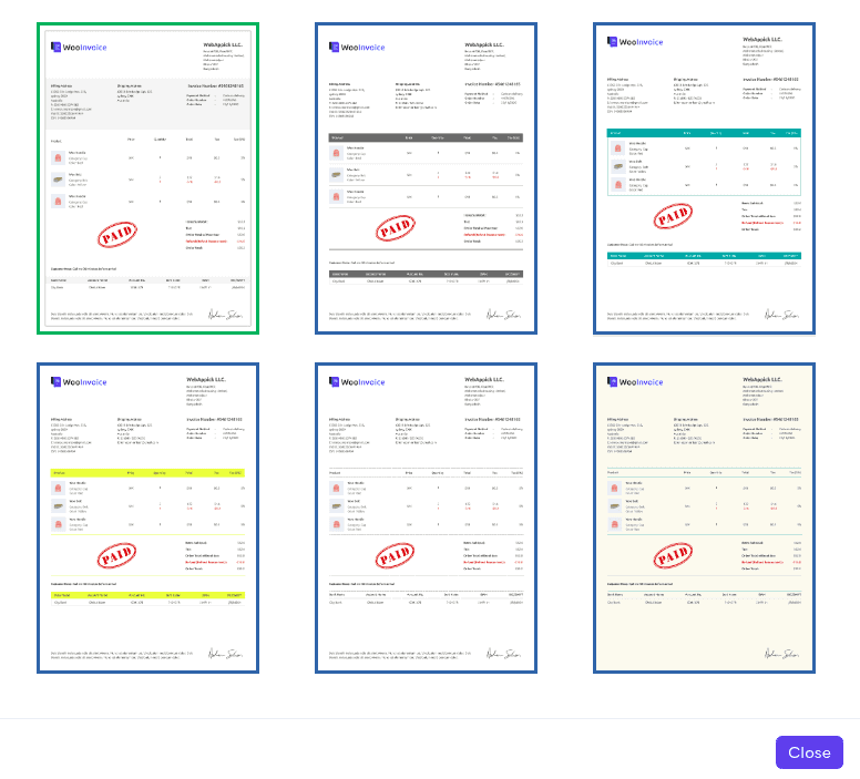 The built-in templates of Challan