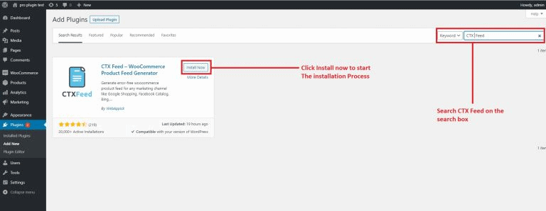 Activate the CTX Feed plugin to generate idealo product feed