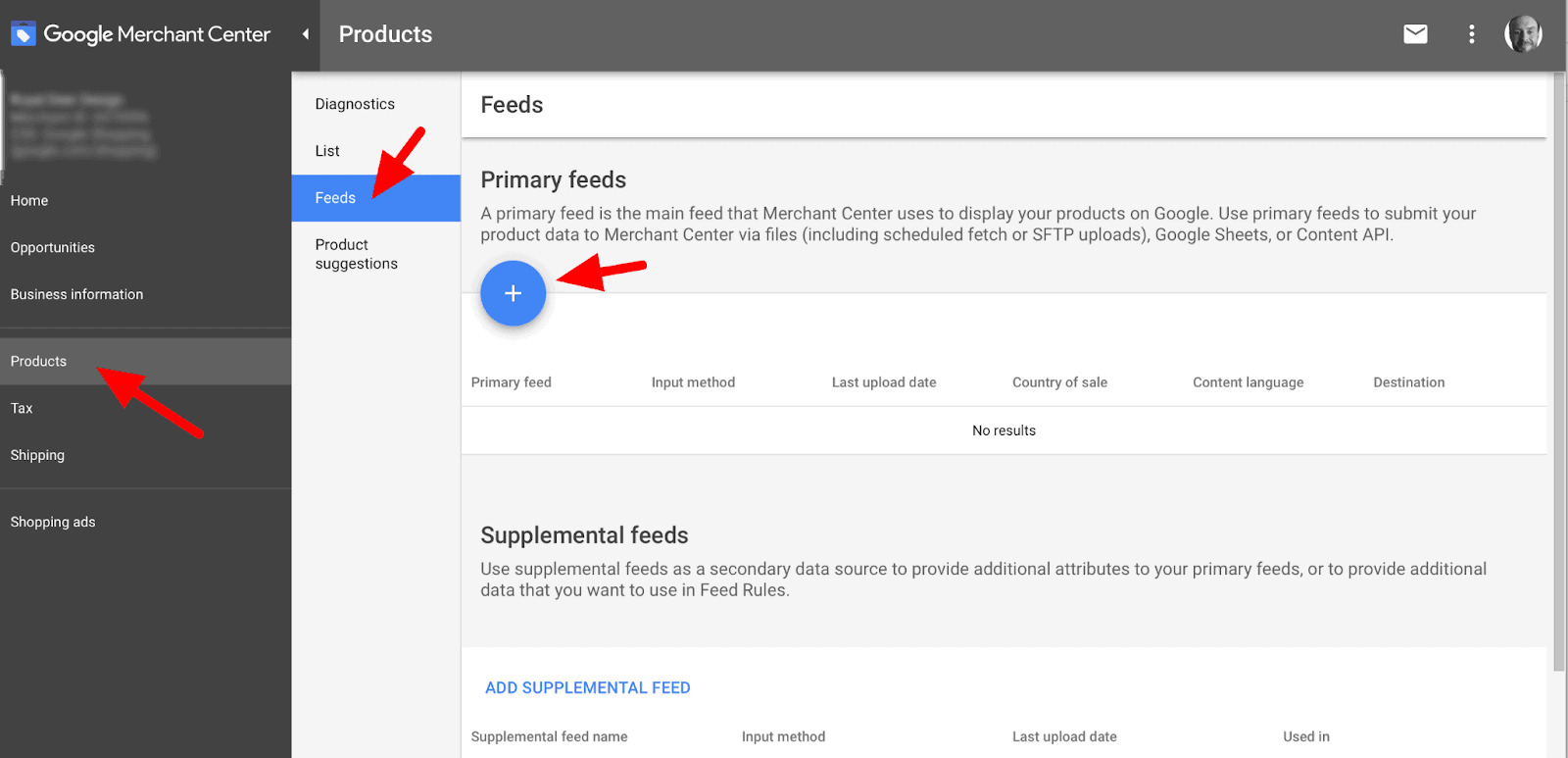 Uploading the Feed on Google merchant center