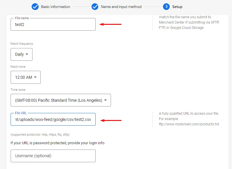 feed setup GMC