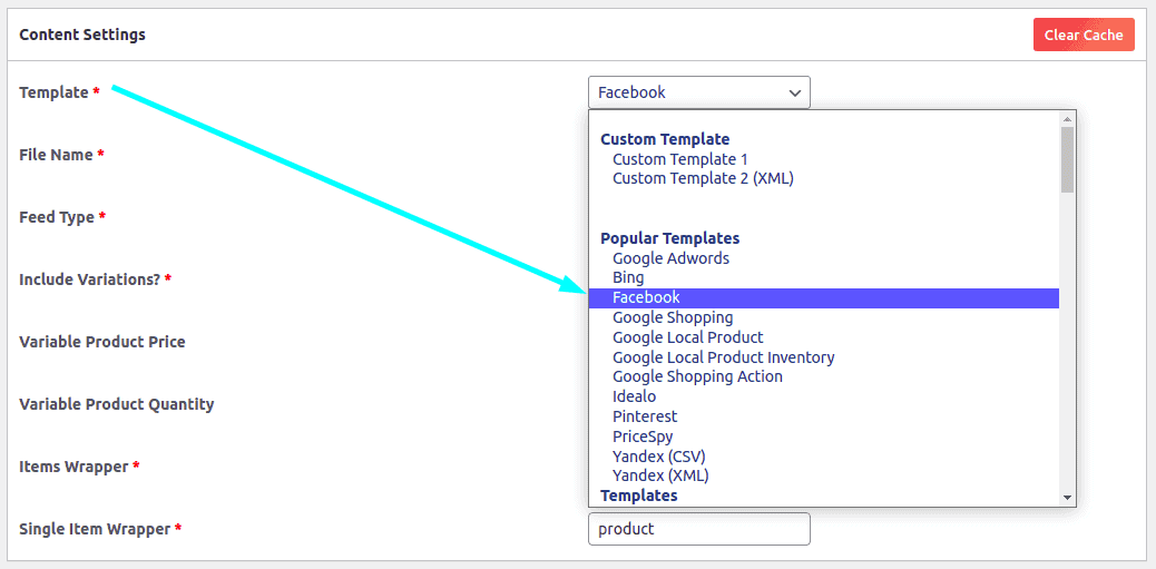 Built-in template of CTX Feed PRO for Facebook