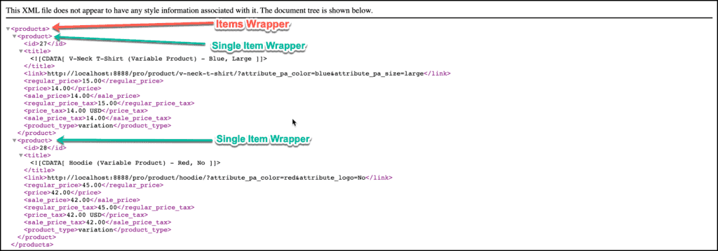 Single Item Wrapper example