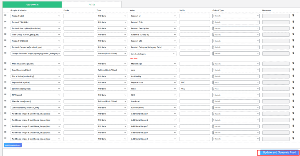 Product Attribute on CTX Feed