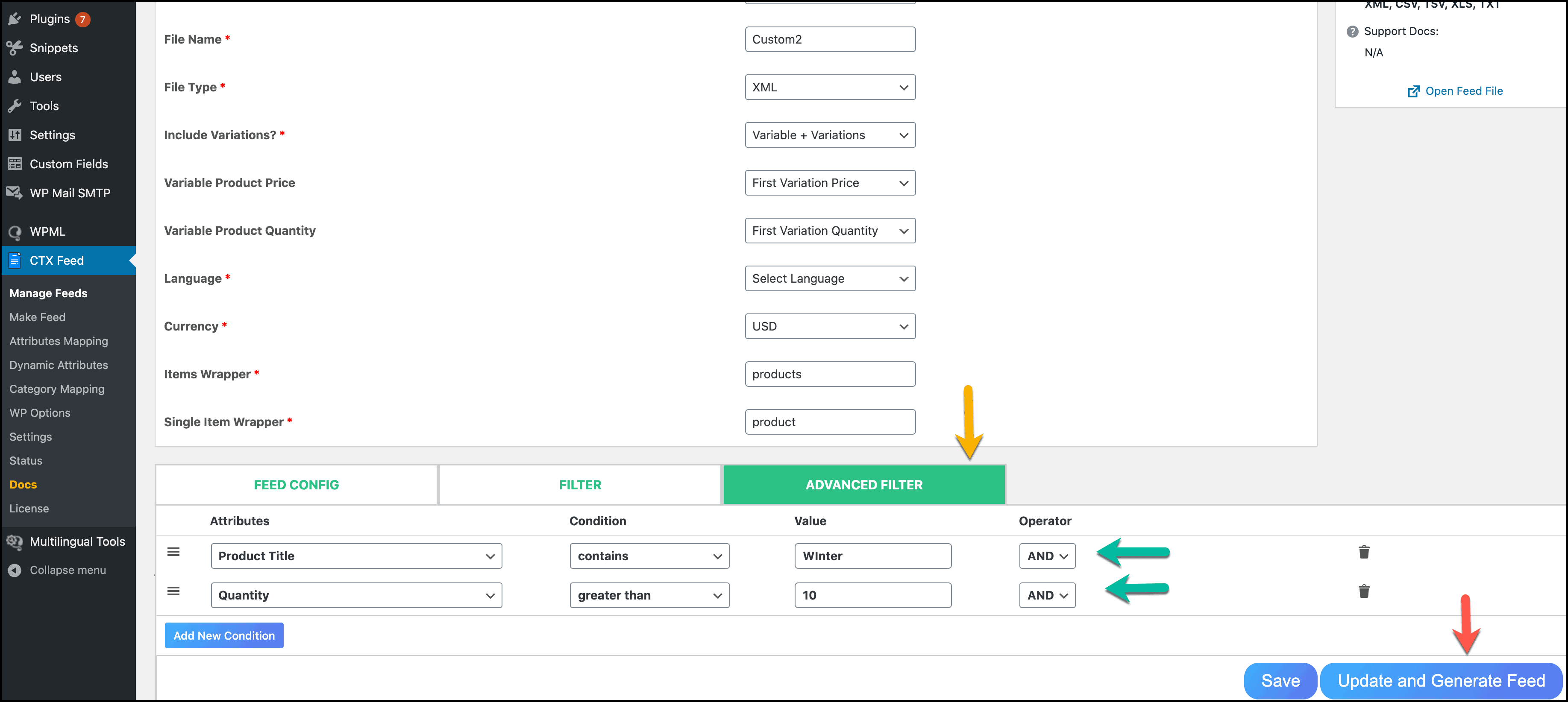 CTX Feed Advanced Filter