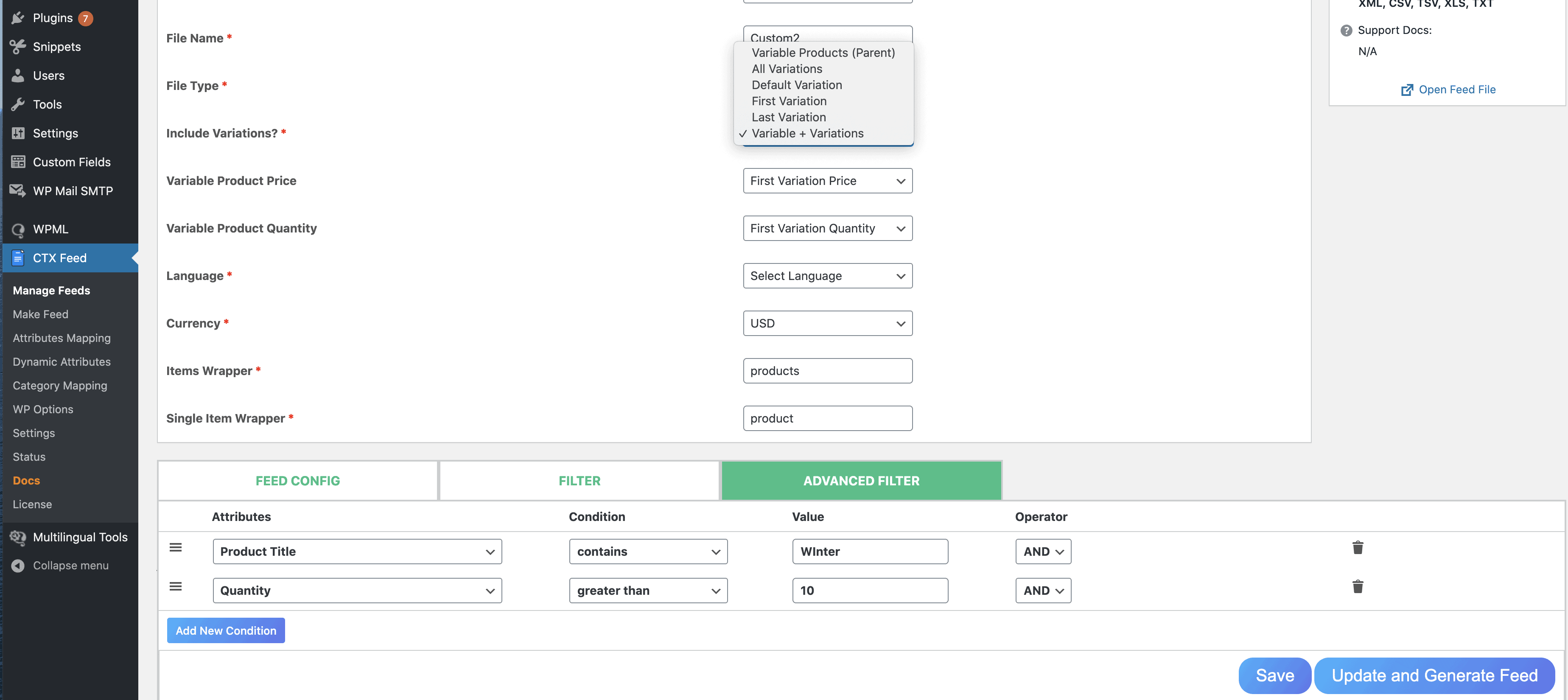 CTX Feed variations - WooCommerce Google Feed