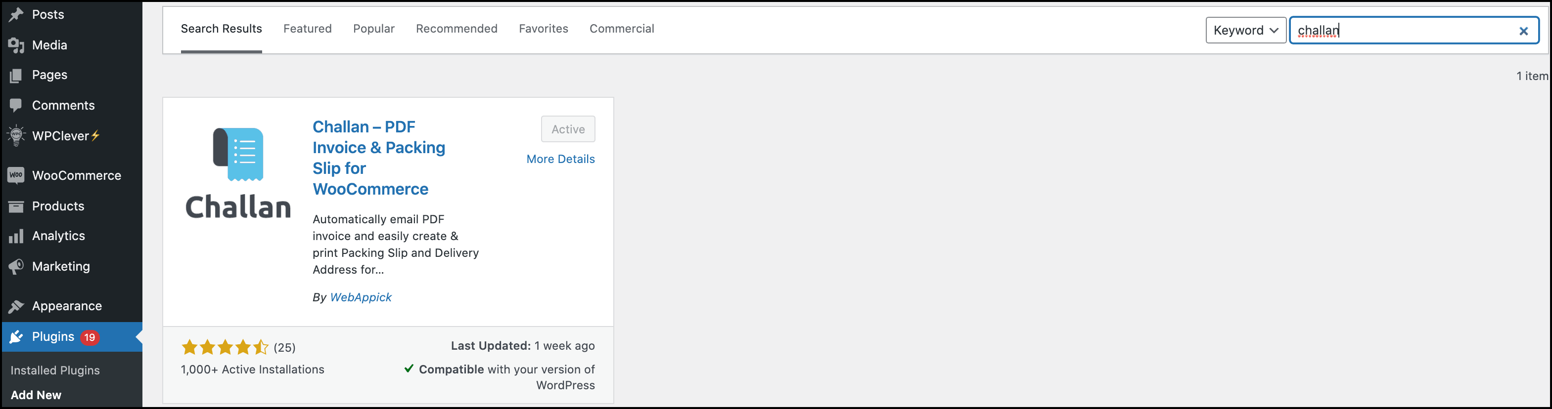 Challan activate on WordPress - WooCommerce Invoice generator