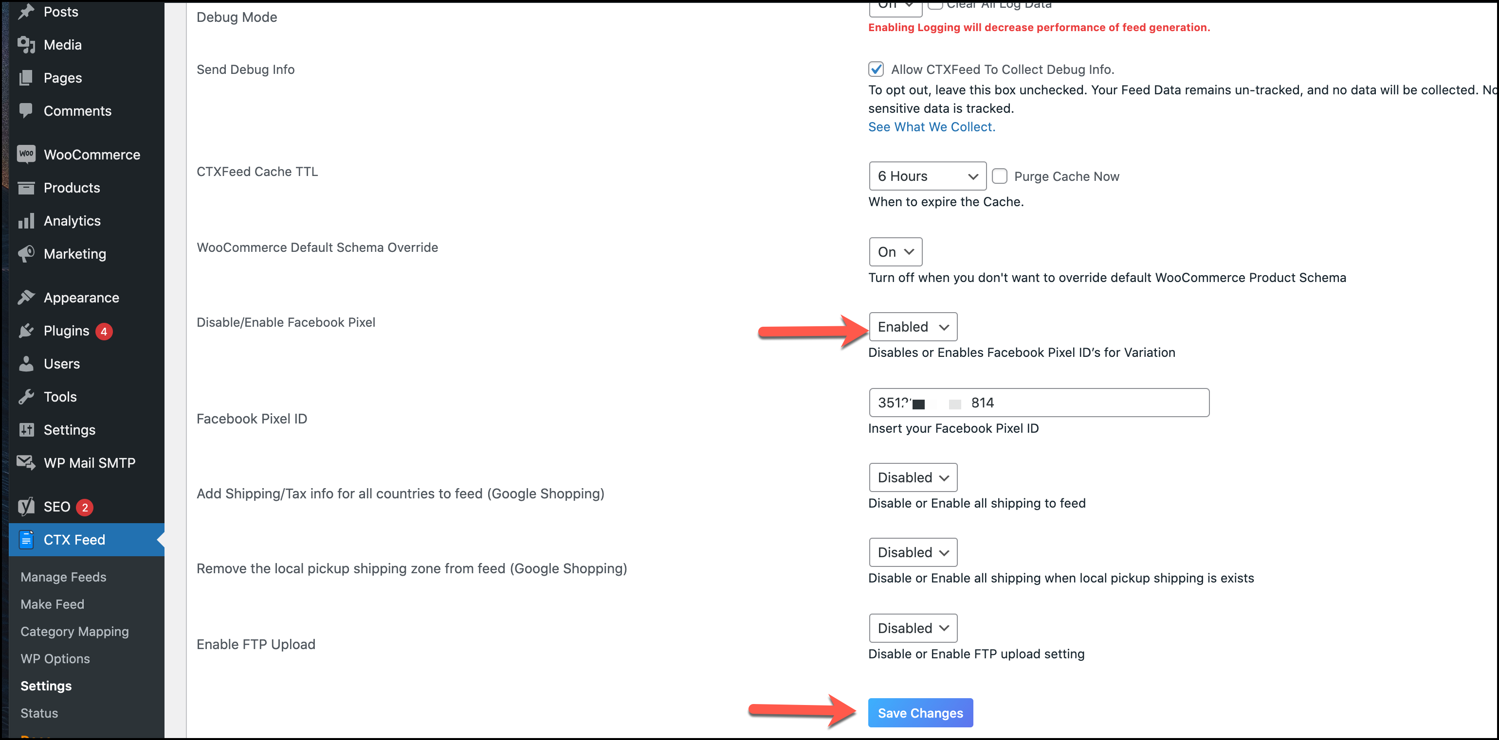 Enable Facebook Pixel in CTX Feed