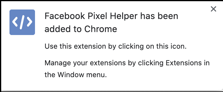 Facebook Pixel Helper add confirmation