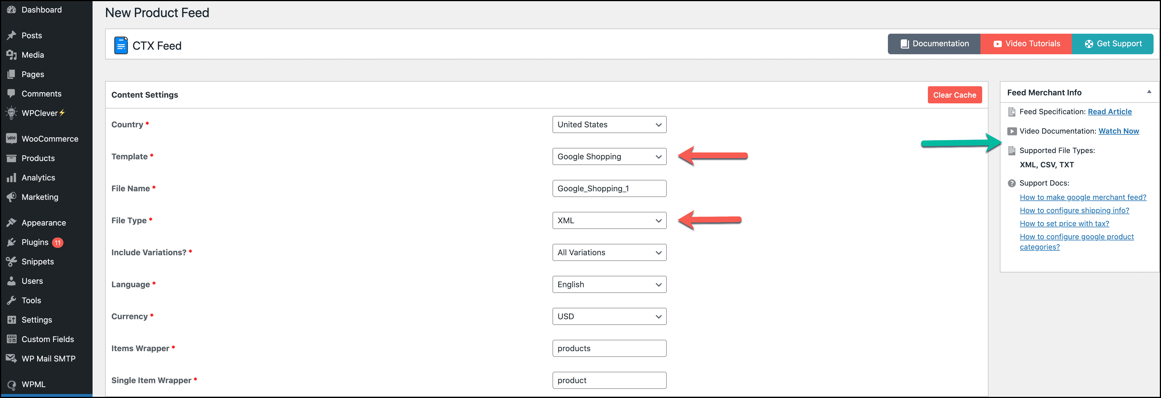 Feed Merchant Info