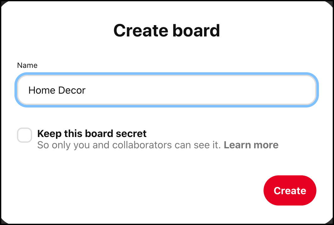 Board name - Pinterest for WooCommerce