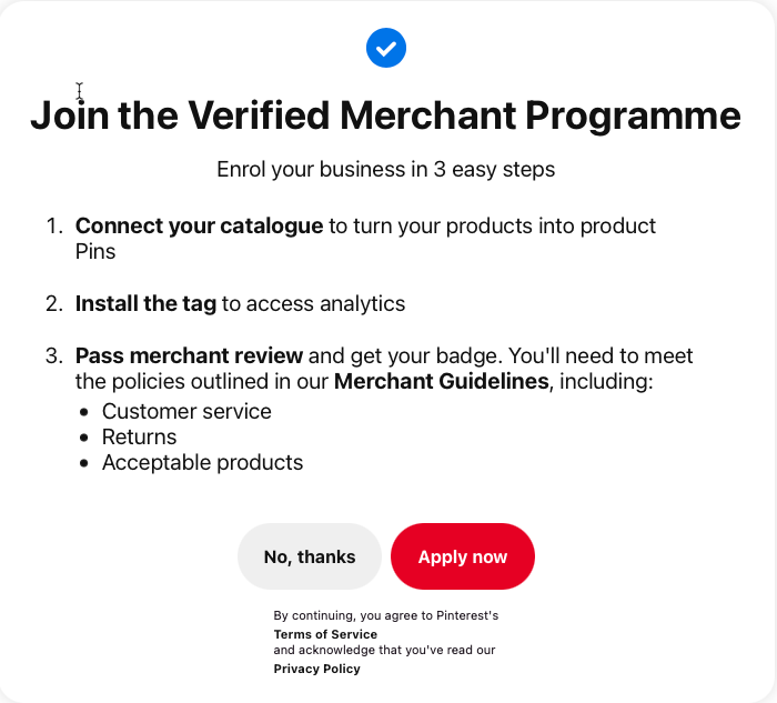 Join Verified Merchant Programme