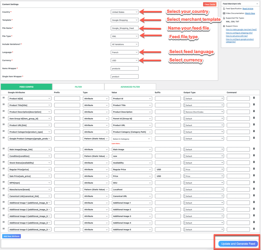 Make Feed optoion with CTX Feed