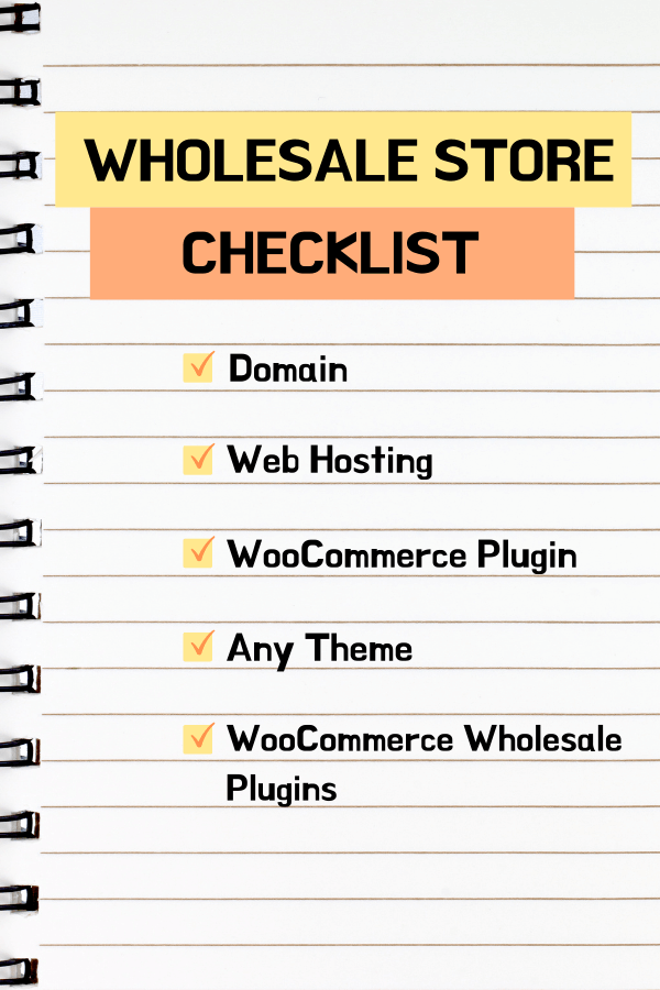 Requirements to build a wholesale store checklist