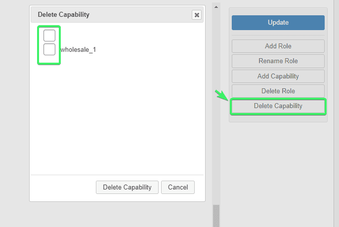 How to delete capability of user roles for WooCommerce wholesale 