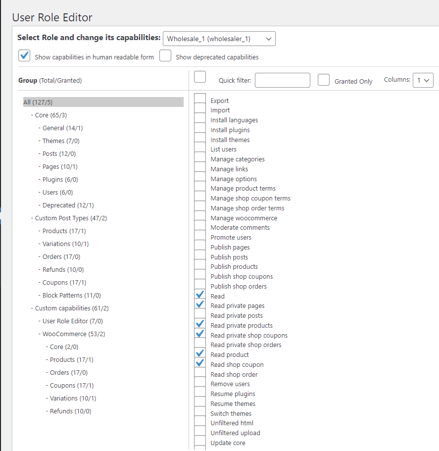 How to edit user role capabilities for your WooCommerce wholesale store