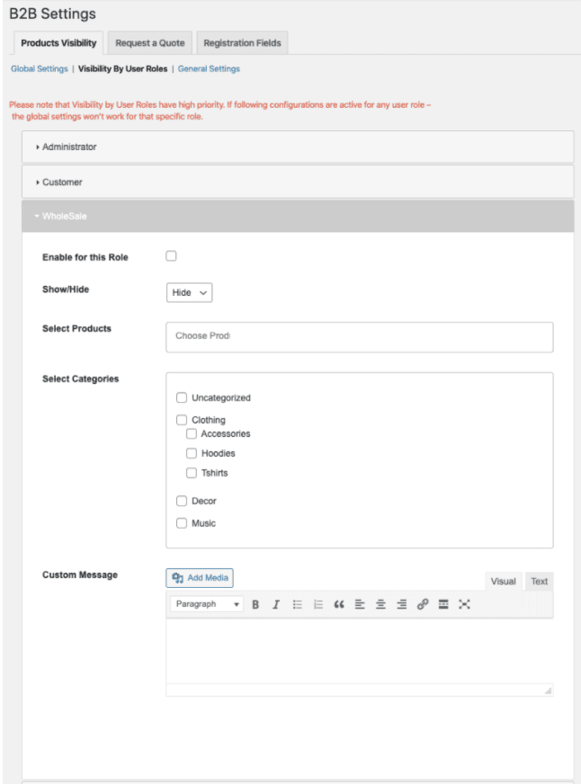 How to make products visible or hidden based on user roles of your Wholesale store on WooCommerce