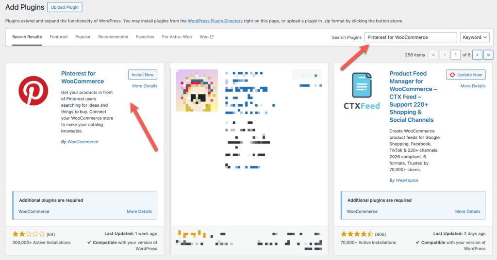 pinterest for woocommerce plugin install