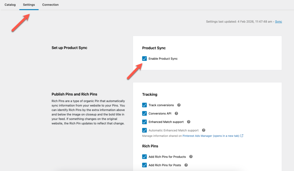 Configure Product Sync for pinterest to woocommerce