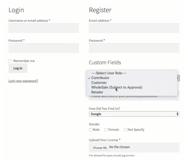How to register b2b wholesale customers with registration form