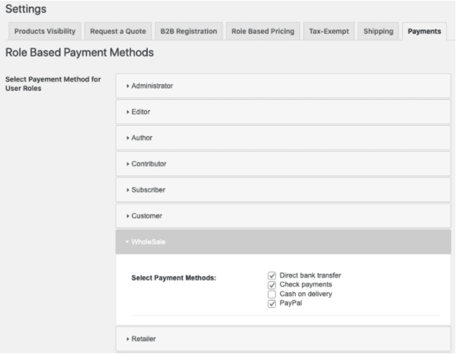How to define payment gateways based on wholesale customers of your WooCommerce store
