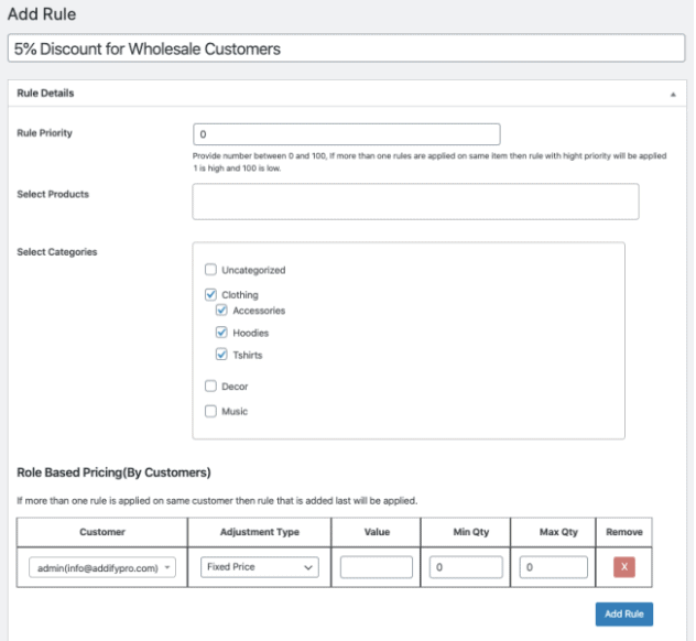 How to set bulk price based on user roles with B2B for WooCommerce