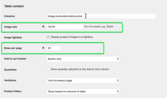 How to set product rows per page and product image size for your wholesale products