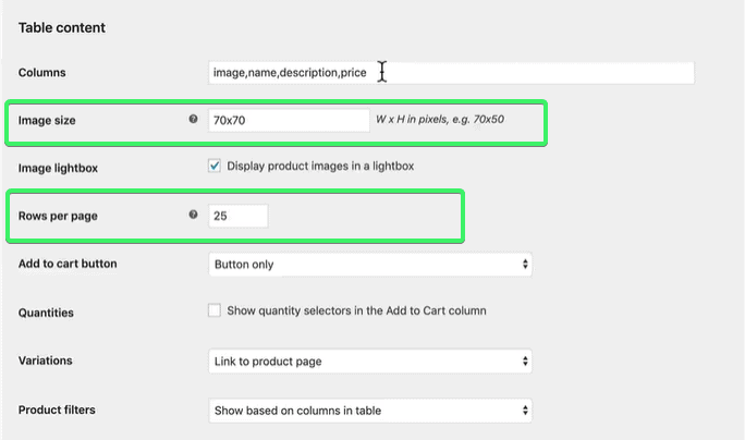 How to set product rows per page and product image size for your wholesale products