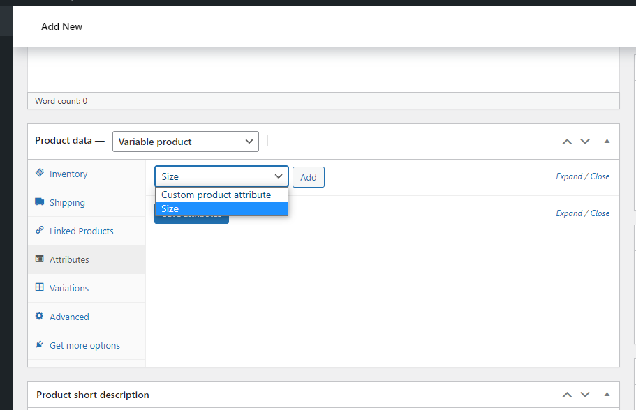 Add variable product size for WooCommerce dynamics product pricing