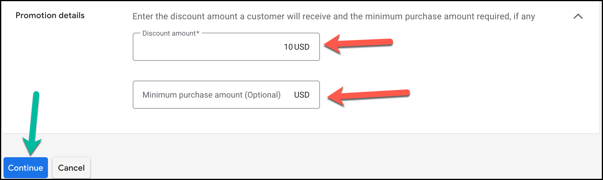 Amount Off Discount Amount - Google Merchant Promotions