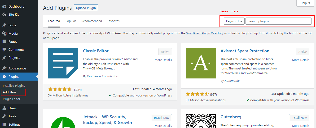 Adding WordPress plugin