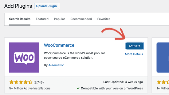 Activate WooCommerce Plugin - WooCommerce Webshop
