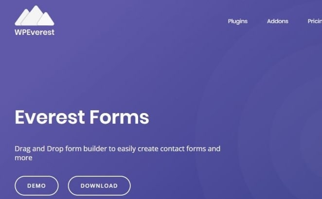 Everest forms plugin for WordPress