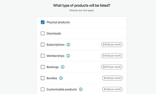 Select Product Type