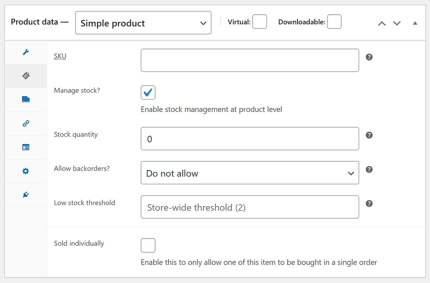 Simple Product Stock Calibration