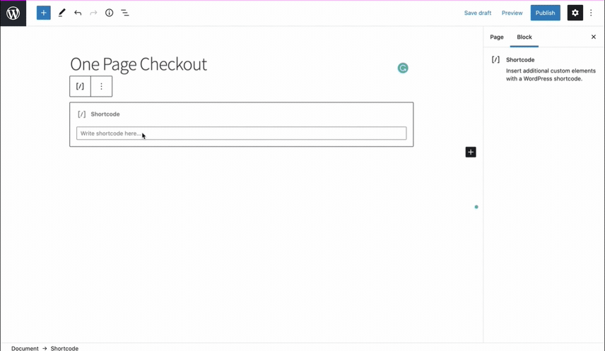 WooCommerce One Page Checkout Shortcodes use