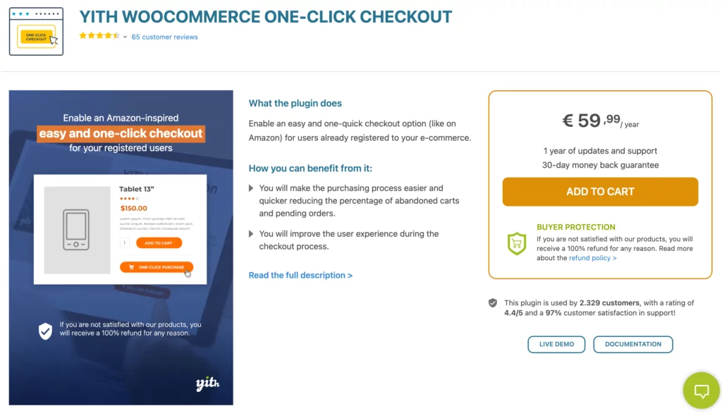 YITH WooCommerce One-Click Checkout