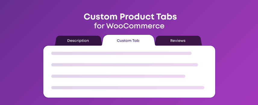Custom product tabs for woocommerce banner